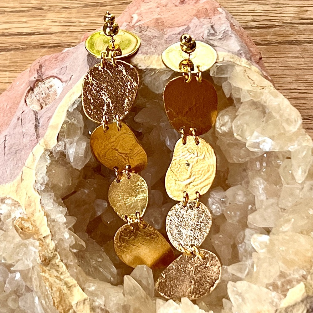 🌺🎉HP🎉🌺 NWT Cult Gaia Nidia Gold Earrings - Picture 10 of 16